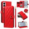 For Samsung Galaxy S25 Edge Wallet Case with Straps,Rhombus Leather Stand Phone Cover