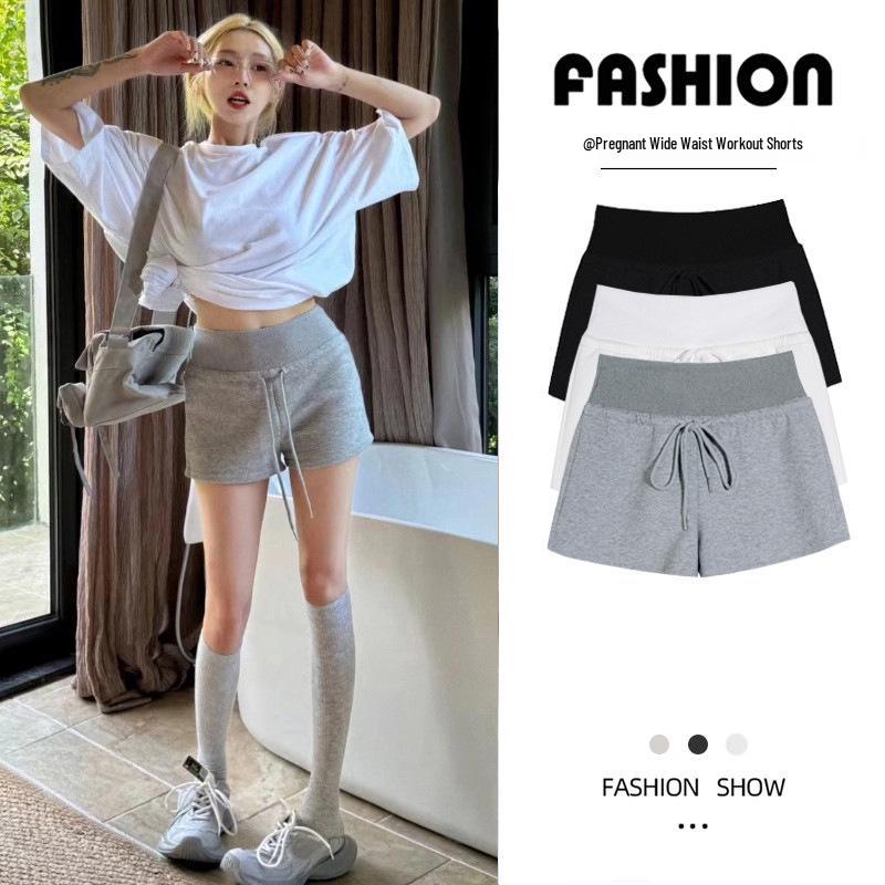 

Summer Maternity A-line Slimming Drawstring Shorts & Yoga Pants M серый