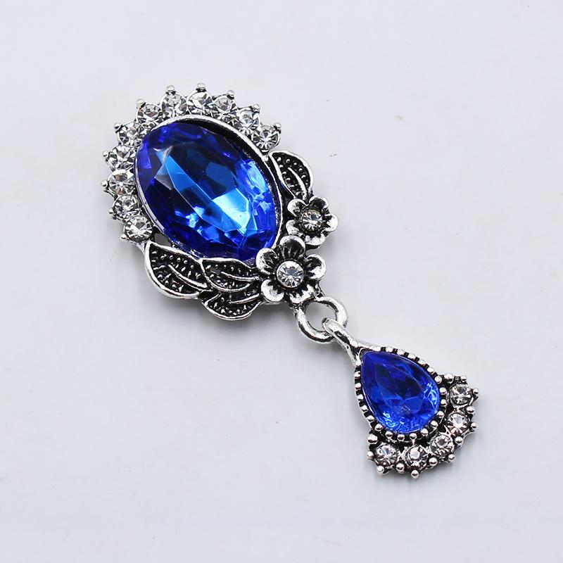 10Pcs 22*52MM NEW Retro Oval Brooch Of Acrylic Rhinestone Buttons Wedding Decoration Party Jewelry Creative Wine Glass Pendant
