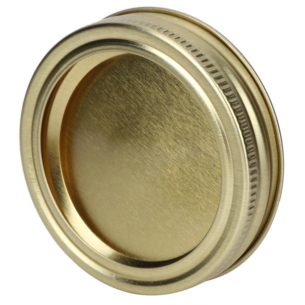 12 Stück 70mm Runde Regular Mouth Split-Type Einmachglasdeckel Behälter Abdichtungsdeckel für Gewürze Honig Einkochen(XH00176 Gold )