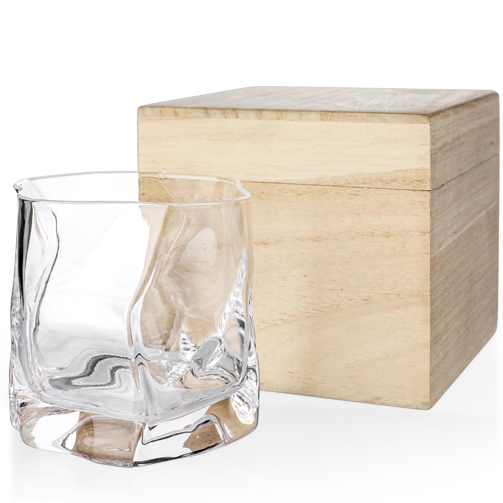 Rocks Whiskey Sake Shochu Glass Wooden Box Dishwasher 280ml Glass, Glass, Glass, Glass, Crystal, Stylish, Heat-Resistant Tumbler, Stylish, Included,