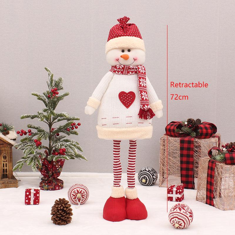 Cross-border Christmas Explosions Standing Retractable Santa Claus Snowman Elk Deer Fabric Doll Doll