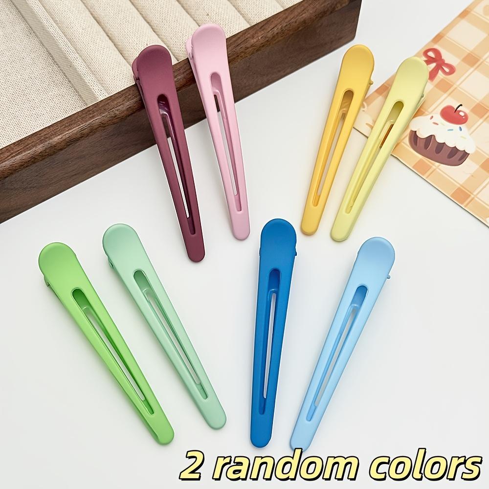 2/6/8pcs Macaron Matte Flat Hair Clip, Premium Set, Gradient, Daily Styling Hair Clip Suitable for Bangs & Braids, Makeup Tool, Hair Parting