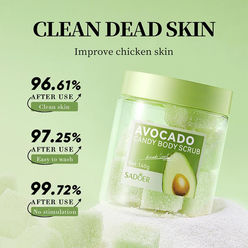 SADOER Rose Lavendel Avocado Körperpeeling Cremes Feuchtigkeitsspendend Exfolierend Gesicht Rücken Körper Peeling Gesichtspeeling Creme Hautpflege