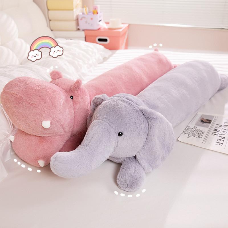 Elephant Hippo Dog Plush Toy Cartoon Stuffed Doll Decoration Throw Pillow Gift