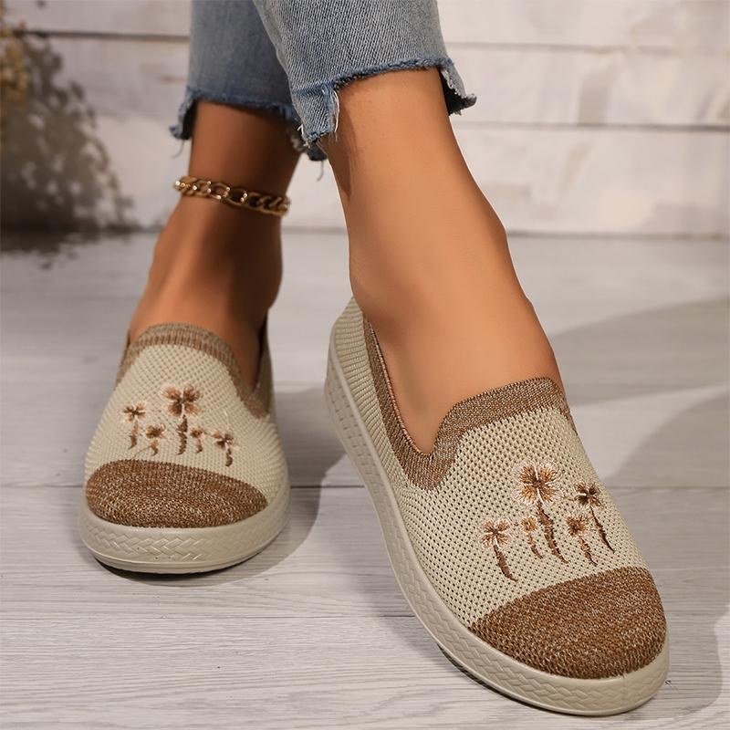Modă Femei Tricotat Broderie Pantofi Loafers 2024 Toamnă Modă Nou Pantofi Casual de Alergare Confortabili Mers Plimbare Călătorie Tendință Mujer Zapatos