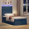 Ottoman Bed with Mattress & LEDs Blue 100x200 Cm Fabric