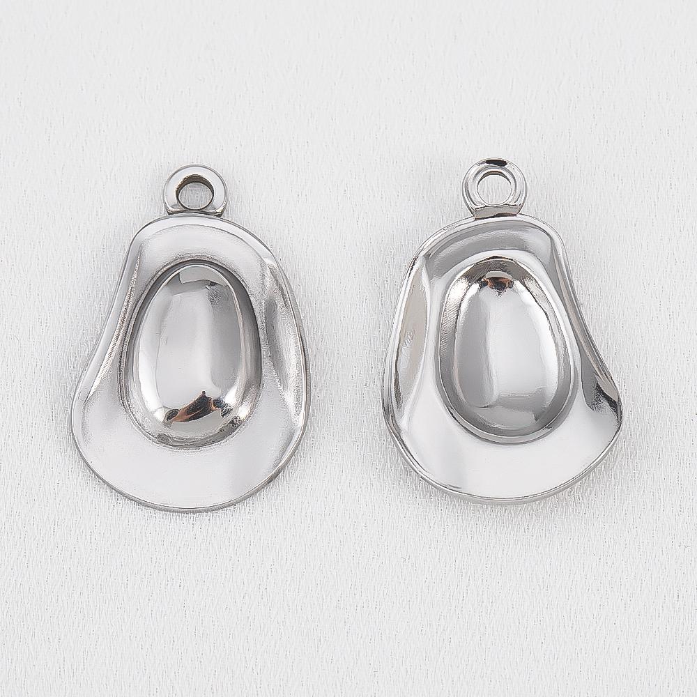 

2pcs/bag Stainless Steel 304 Western Style Cowboy Hat Pendant For DIY Necklace Charm Retro Versatile Jewelry Finding Materials 2pcs
