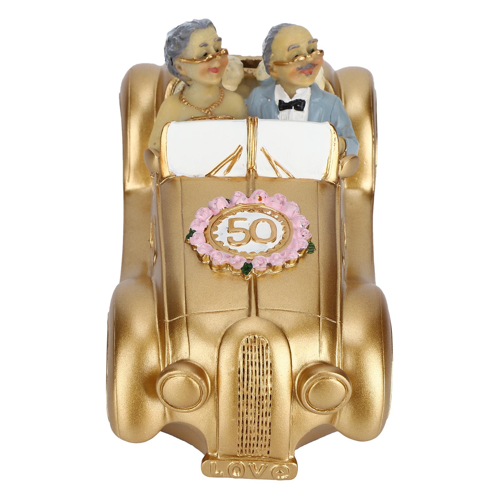 

Old Couple Resin Grandma and Grandpa Car Model Saving Pot Gifts Birthday Present Home Decoration