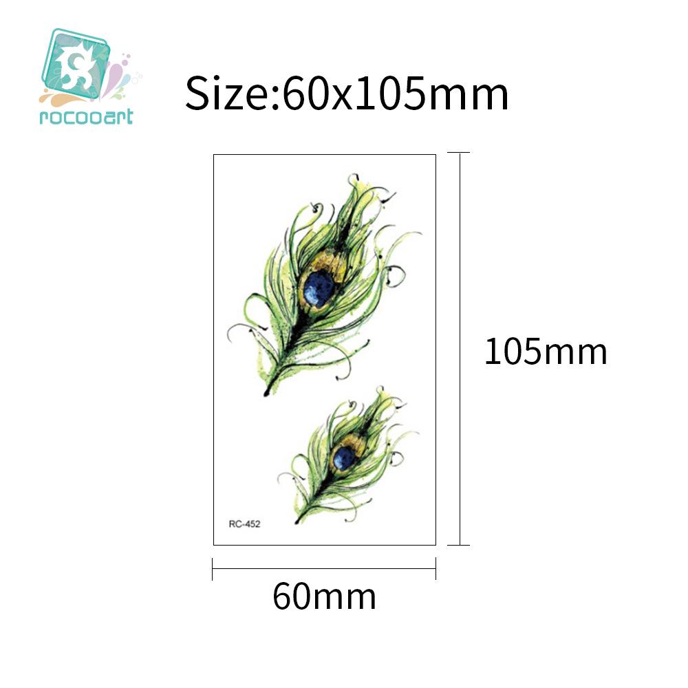 Waterproof Long-lasting Cute Peacock Feather Temporary Tattoo Stickers for Women