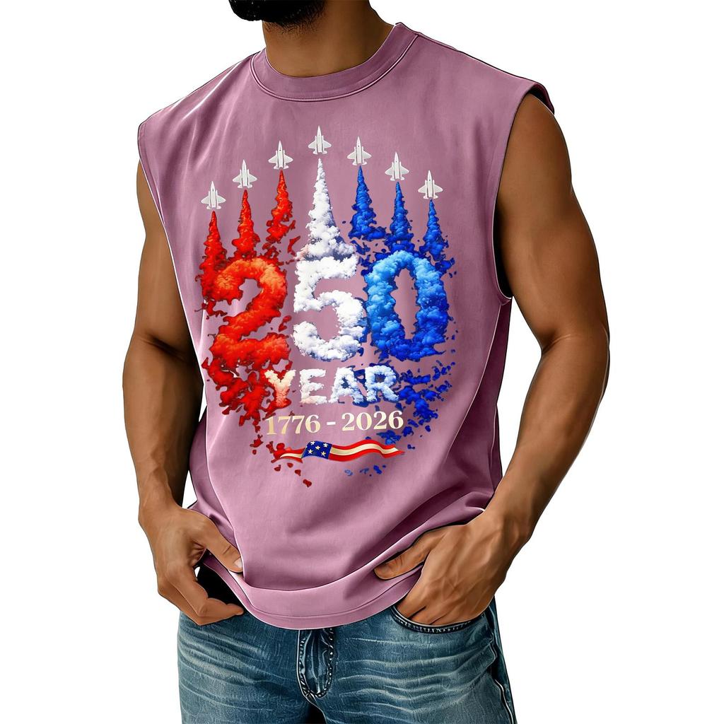 Men's Casual Independence Day Printed Tank Top
