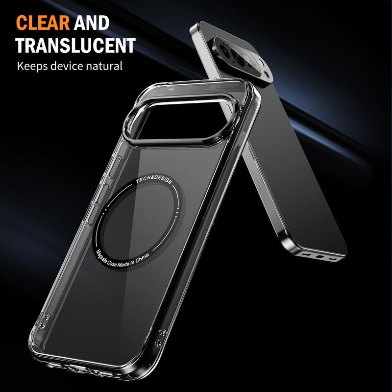HD-Transparent Magnetic Phone Case For Google Pixel 10 9 8 Pro XL 10PROXL 9ProXL 9A 8A Shockproof For Magsafe Crystal Hard Cover