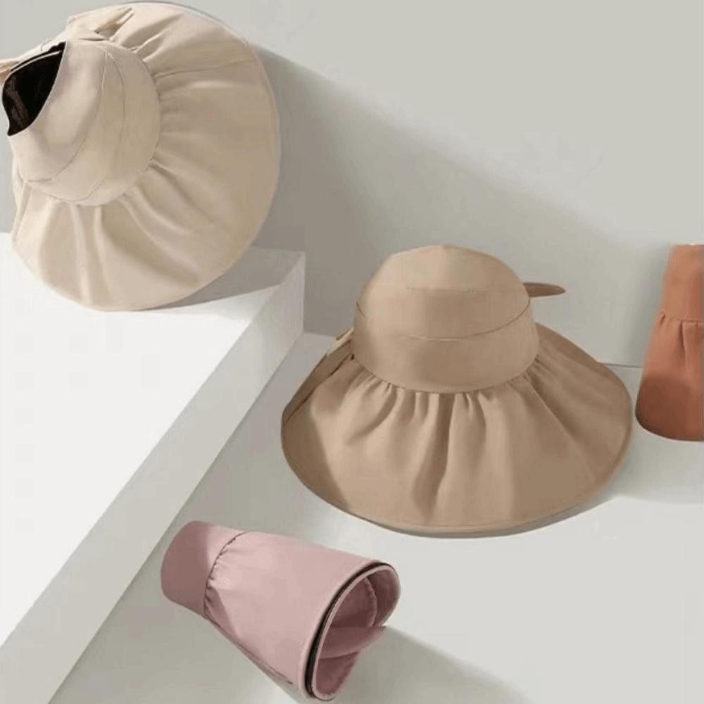 Wide Brim Sun Hat Adjustable Size Large Sun Visor Hat Comfortable Bucket Hat  Outdoor