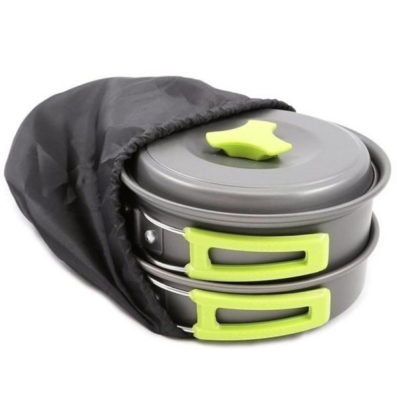 2021 High Quality Outdoor Fast Thermal Conductivity Tableware Mess Kit Kettle Cup Pot Set for Camping Hiking Picnic Travel Cookware Set