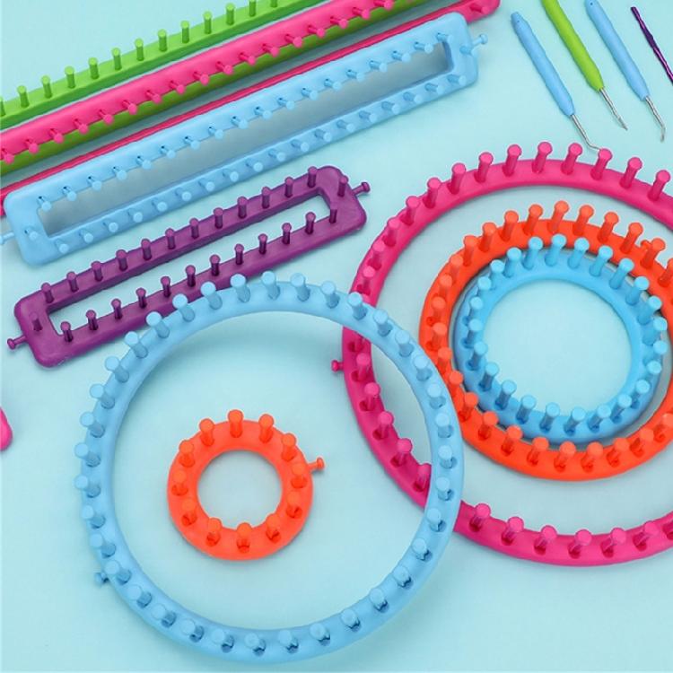 1 or 2 Set Knitting Tool Round Rectangular Knitted Loomed Set Knitting Frame For DIY Hat Scarves Easy Crafting Solution