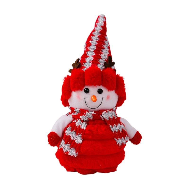 Festival Snowman Doll Ornament Plush Toy For Winter Parties Quality Cotton Plastic Materials Easy Setups Store Display