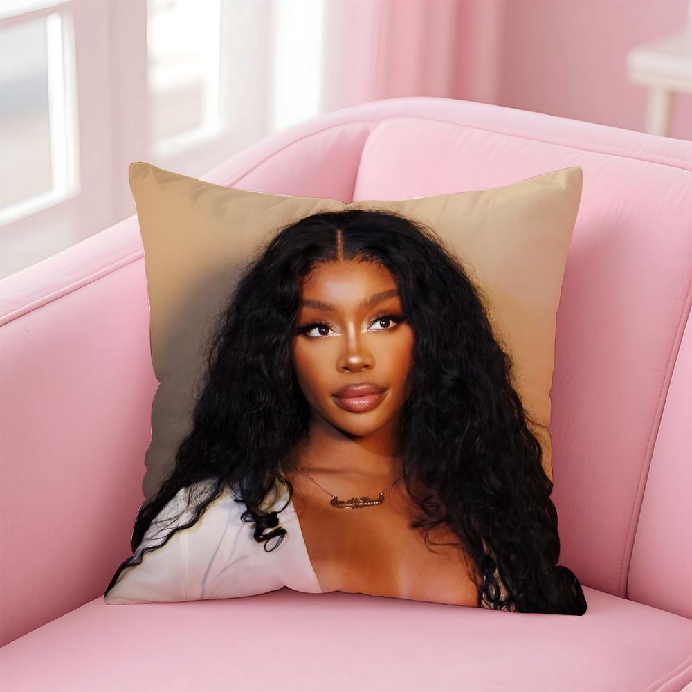 Hot Cool RB Singer SSSZA Cushion Cover Pillowcase Short Plush Invisible zipper Room Sofa Cushion Cover