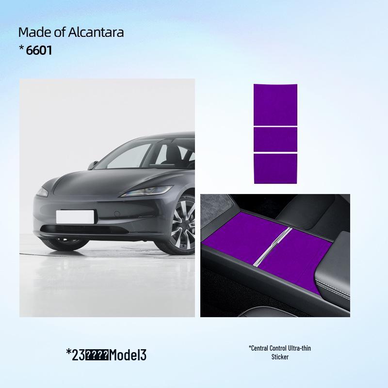 Tesla Model 3 Refresh Alcantara Suede Console Panel Cover