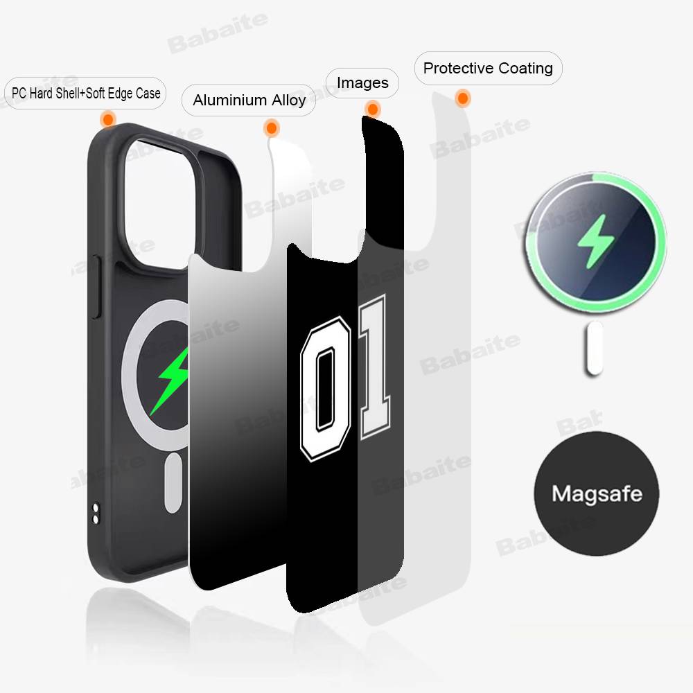 Number Football Phone Case Magnetic Case For iPhone 17 16 15 14 13 12 11 For Magsafe Wireless Charge Cover