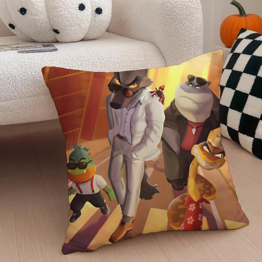TThe Bad Guys Cushion Cover Throw Pillow Cover Hidden Button Durable Polyester Chair Cushion
