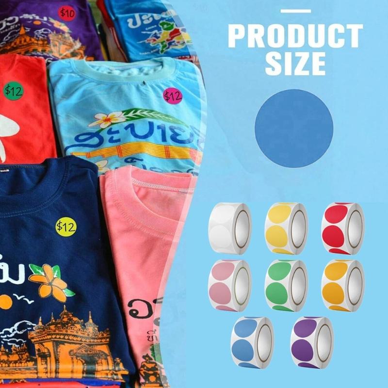 4000Pcs Multicolored Round Sticker 25mm Adhesive Dot Sticker Packgaing Labels for Journal Planner Wrapping Labelling