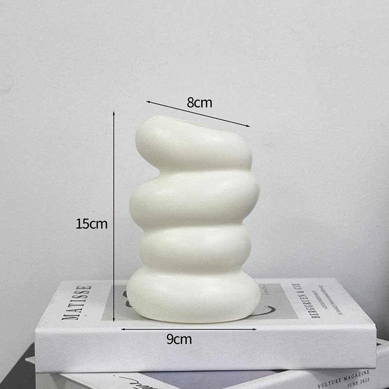 Nordic Flower Vase Pure White Imitation Ceramic Vase Hydroponic Creative Home Decor Artistic Desktop Ornament Mother'S Day Gifts