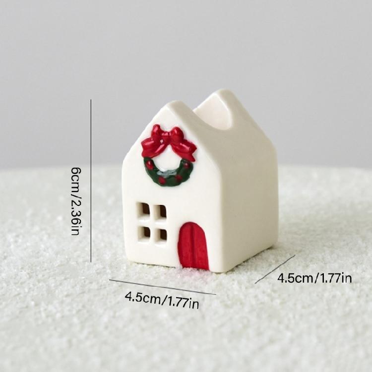 Feiertags-Keramikhaus-Dekorationen Batteriebetriebene Kerzenhalter Weihnachtsdorf Saisonales Geschenk Bereit für die Feiertagspräsentation
