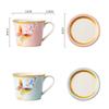 430ml Ceramic Butterfly Coffee Cup with Lid Exquisite Afternoon Tea Floral Tea Coffee Cup Painted Butterfly Mug Home Milk Mug