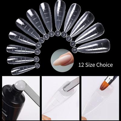 Extensión de puntas postizas de doble forma para uñas, 60 uds., para construcción de puntas, sistema de Gel para uñas Diy