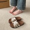 Popular flat bottom one-word drag women's summer wear 2025 new fashion skirt soft bottom high-end versatile sandals