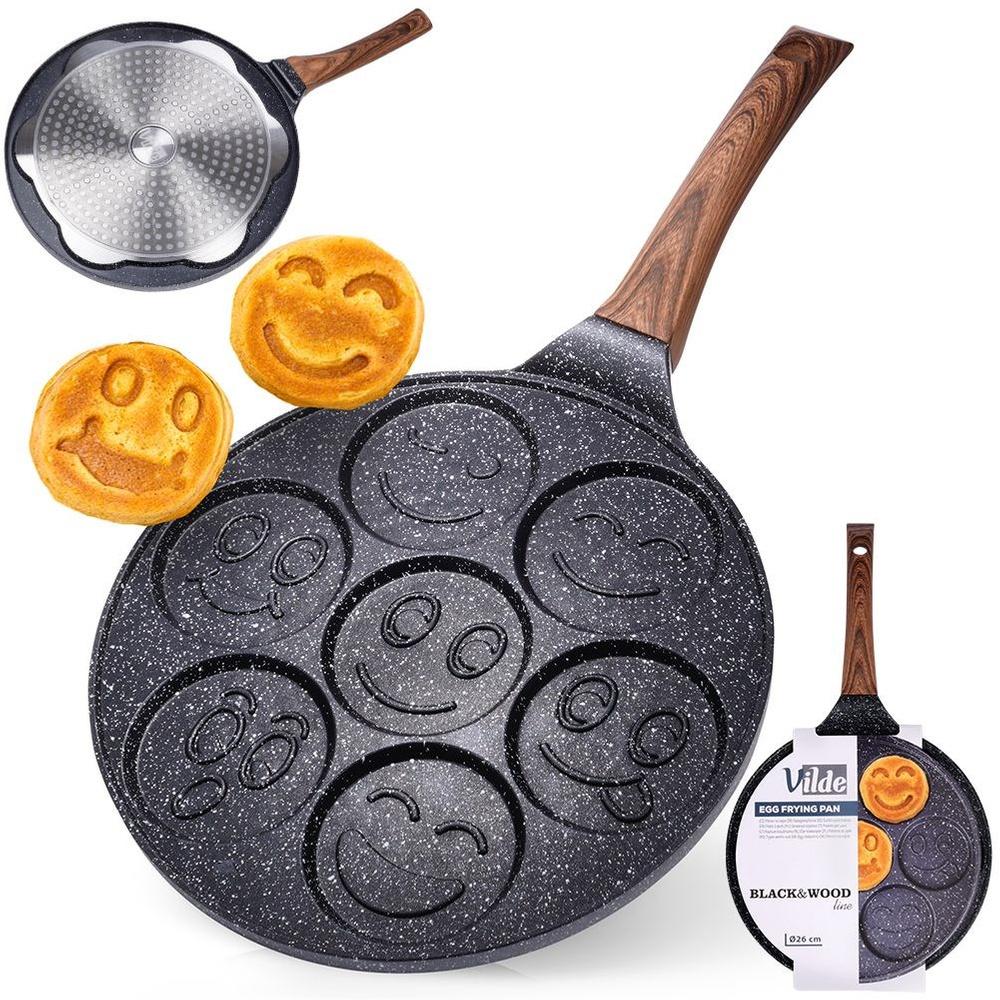 Granite egg pan 7 holes BLACK&WOOD 26 cm