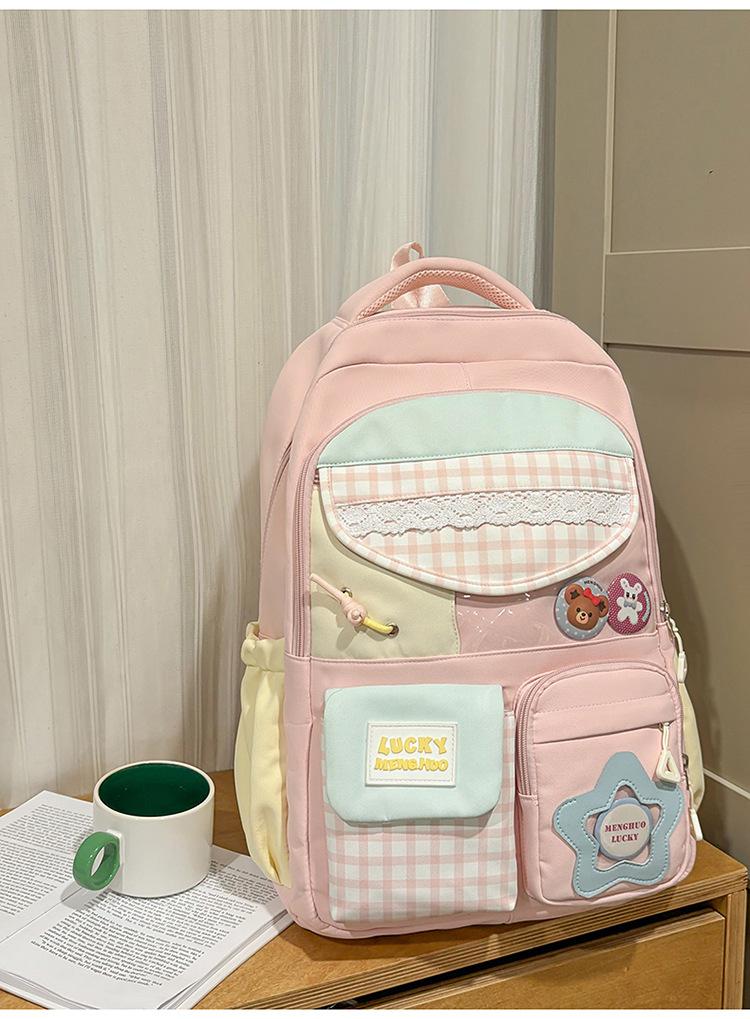Kawai Large Capacity Backpack for Women Versatile for High School College Students Backpack Instagram Style Backpack Trend