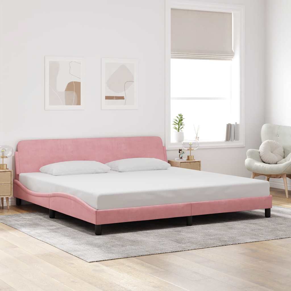 Bed Frame Dover Pink 200x200 cm Velvet