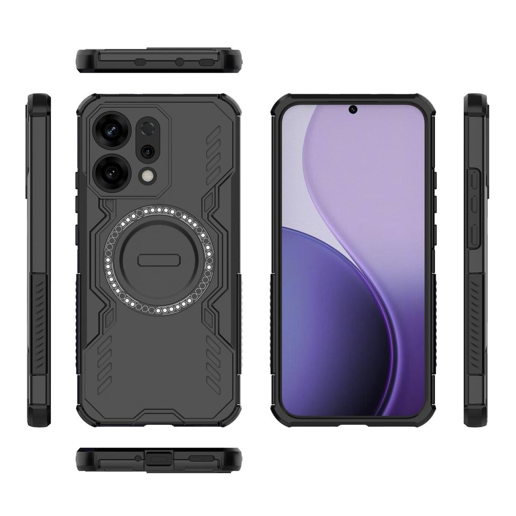 For Oppo Reno14 5G (Global) Magnetic Case Butterfly Armor Hollow Heat Dissipation PC+TPU Phone Cover