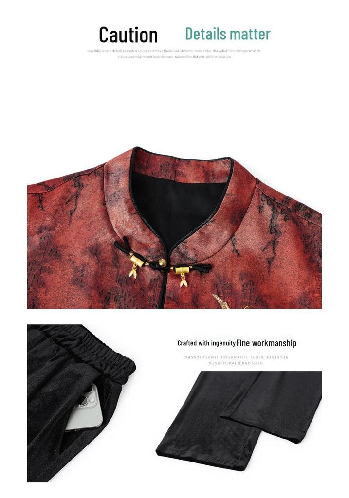 Women's Spring 2026 Three-Piece Suit: Elegant Vest, Long-Sleeved Shirt, Wide-Leg Pants for Middle-Aged and Elderly Mothers.