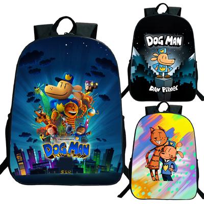 Batoh Dogman pre študenta tínedžera Dog Man Detský batoh Chlapci Dievčatá Bežné Kreslené Školské tašky Anime tašky Darčeky