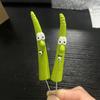 2 Pcs Funny Asparagus Garden Stakes Cute Resin Plants Craft with Funny Face Decorative Yard Art for Outdoor Garden Lawn Decor