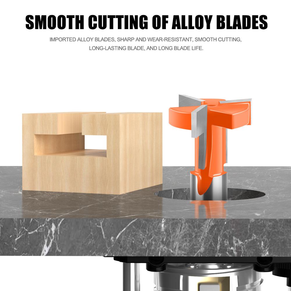 Three-edged straight-edge T-knife 12 handles, woodworking engraving milling cutter, notch cutter, four-edged slotting cutter, woodworking cutter