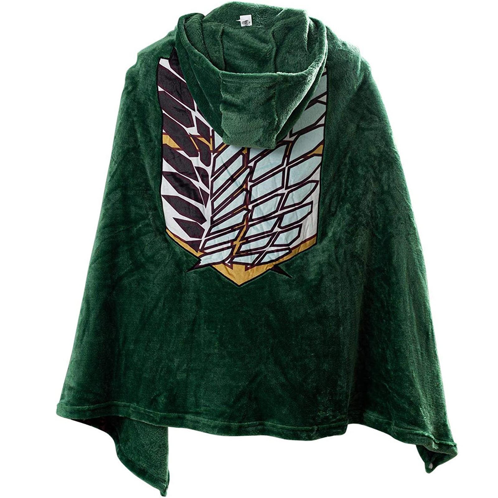 

Женский и мужской плащ, одеяло, костюм для косплея, плащ с капюшоном, топы с плюшевым принтом S зелёный