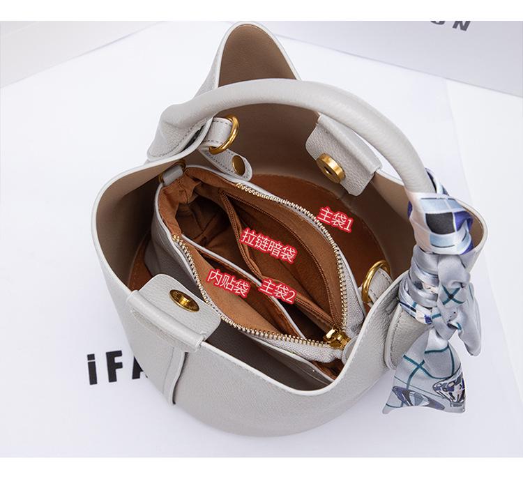 Genuine Leather Large Capacity Vegetable Basket Bag 2024 - High-End Women's Shoulder Crossbody Handbag