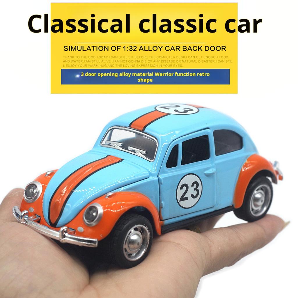 1/32 Scale Alloy Car Model Beetle Painted Racing Car Classical Car Model Rebound Door Opening Car Model For Children's Gifts