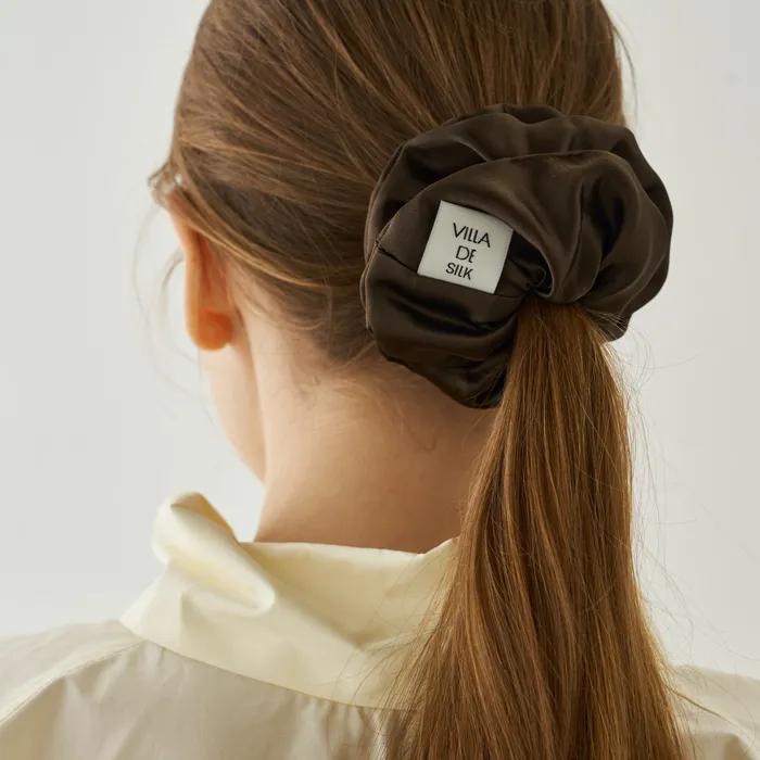 High density 100% silk scrunchie (3 colors)