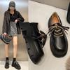 Thick Heel Thick Sole Heightened Lace-up Small Leather Shoes for Women In the Autumn of 2025, New Models Plus Versatile British Style Retro Single S
