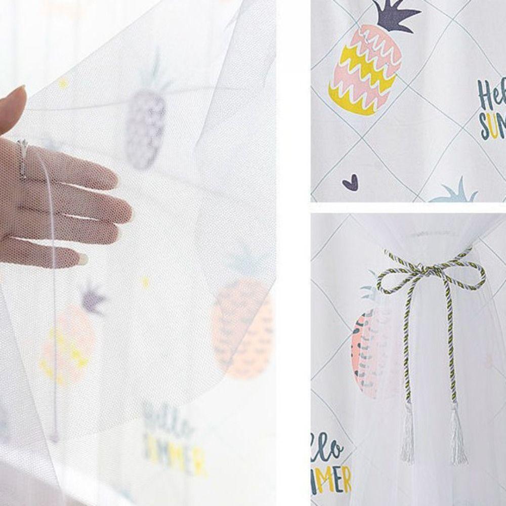 1 Pc No Drill Double Layer Curtain Cartoon Pattern with Rope Blackout Curtains Self-adhesive Bedroom Curtains Rental Housing