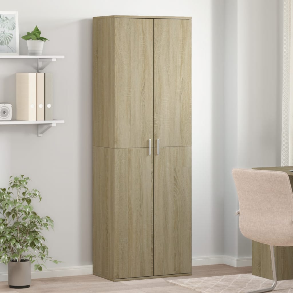 Super Merchant Vidaxl Hoge Kast, Sonoma Eiken, 60X35X180Cm, Materiaal Houtvezelplaat