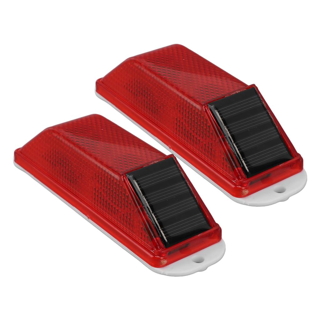 2pcs Solar Strobe Warning Light LED Warning Lamp High Bright Waterproof Light Control Flashing Bcon Barricade Construction Traffic Light