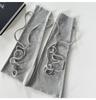Y2K Harajuku Style Gray Trapezoid Lace-up Leg Warmers for Women