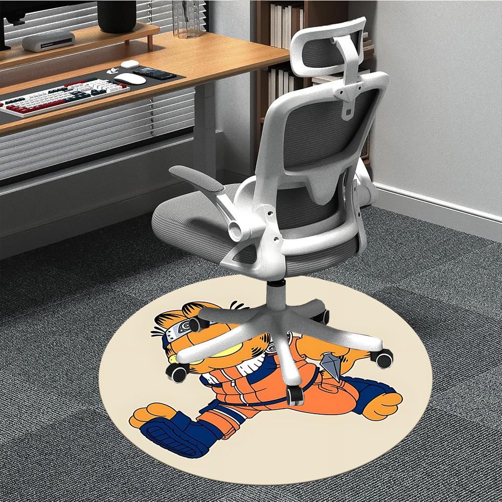 

1pc Garfield, Ninja Chair Carpet for Office Non-Slip, Soft & Comfortable, Carpet for Office, Gaming, Lightweight Round Floor Mat yy251021034 80cm by 80cm