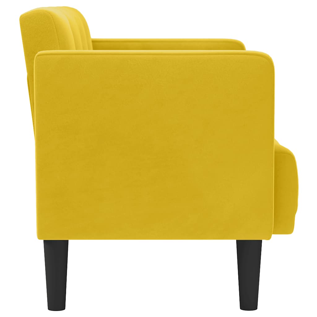 Two Seater Sofa Yellow 111 Cm Velvet