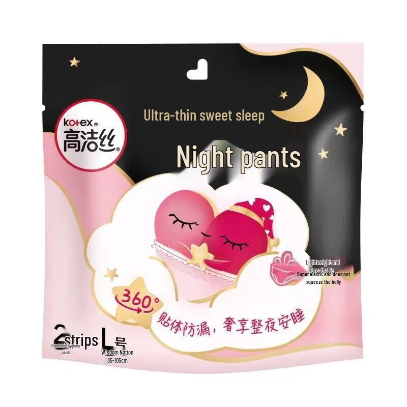 KOTEX Miss Peach Overnight Period Pants L Size, 3-Pack